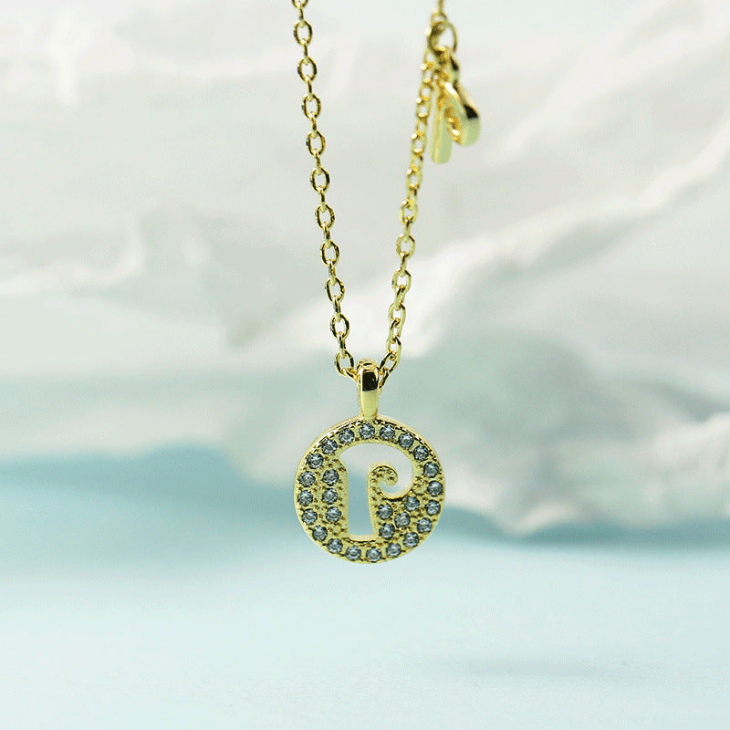 Women's Letter For Diamond Inlaid Clavicle Chain Trendy Necklaces