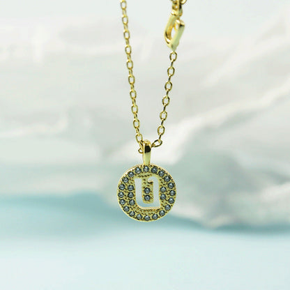 Women's Letter For Diamond Inlaid Clavicle Chain Trendy Necklaces