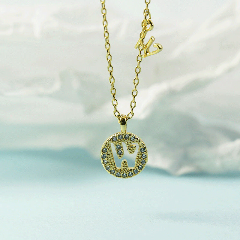 Women's Letter For Diamond Inlaid Clavicle Chain Trendy Necklaces