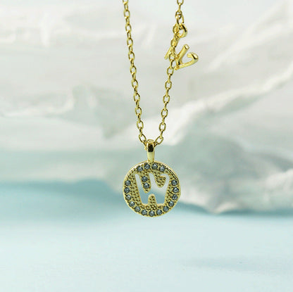 Women's Letter For Diamond Inlaid Clavicle Chain Trendy Necklaces