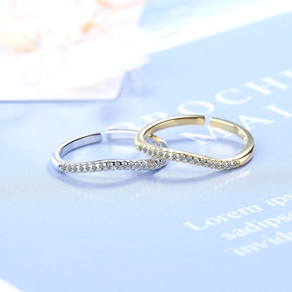 Women's Korean Fashion Diamond Twin Open Adjustable Rings