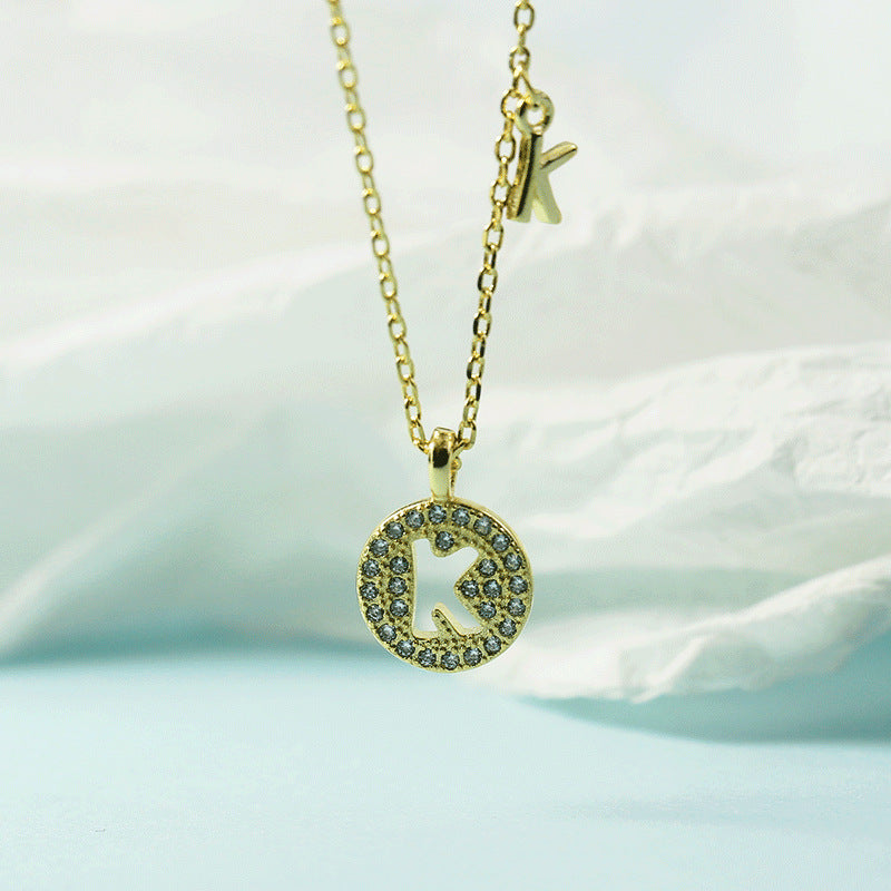 Women's Letter For Diamond Inlaid Clavicle Chain Trendy Necklaces