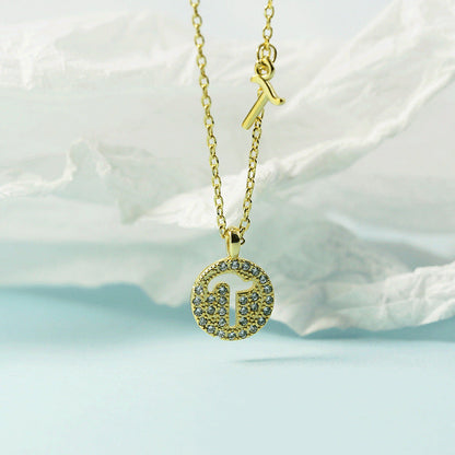 Women's Letter For Diamond Inlaid Clavicle Chain Trendy Necklaces
