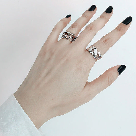 Open Ornament Sterling Sier Index Finger Rings