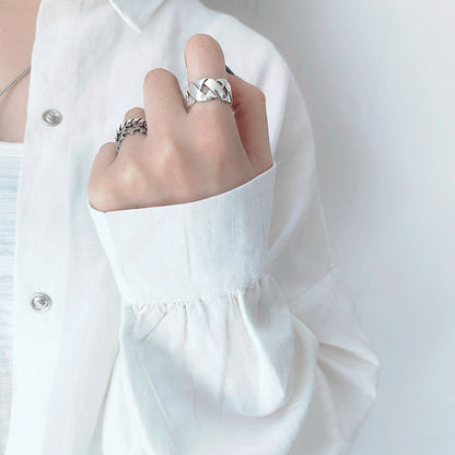 Open Ornament Sterling Sier Index Finger Rings