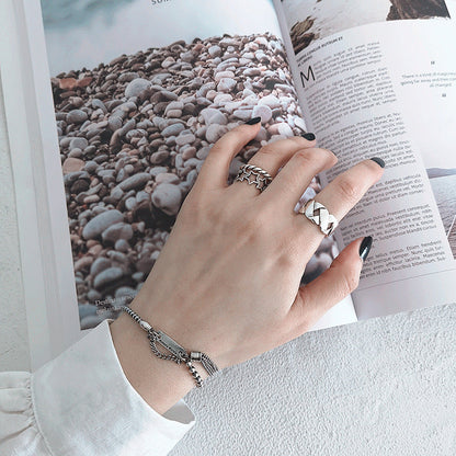 Open Ornament Sterling Sier Index Finger Rings