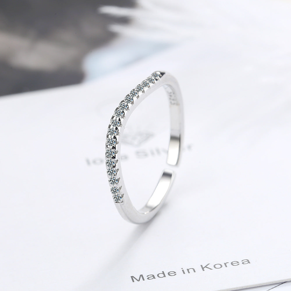 Women's Korean Fashion Diamond Twin Open Adjustable Rings