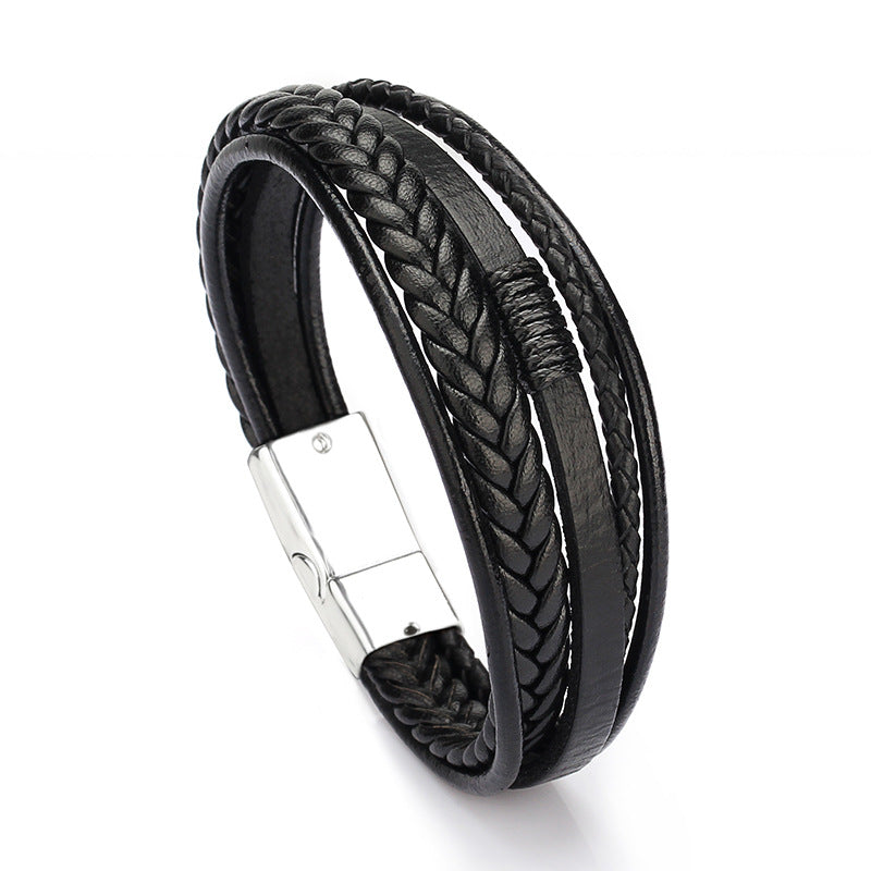 Men's Jewelry Fashion Leather Rope Hand Weaving Bracelets
