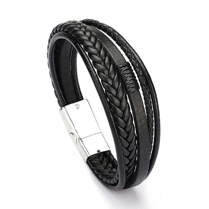 Men's Jewelry Fashion Leather Rope Hand Weaving Bracelets