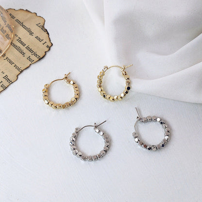 Of Broken Sier Simple Round Circle Ear Earrings