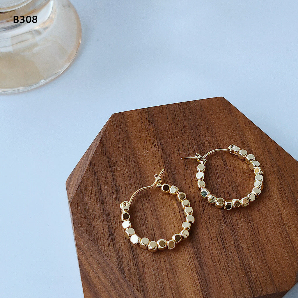 Of Broken Sier Simple Round Circle Ear Earrings