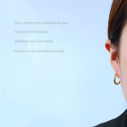 Of Broken Sier Simple Round Circle Ear Earrings