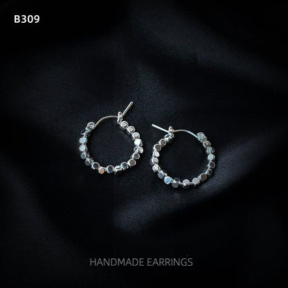 Of Broken Sier Simple Round Circle Ear Earrings