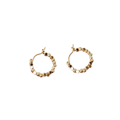 Of Broken Sier Simple Round Circle Ear Earrings