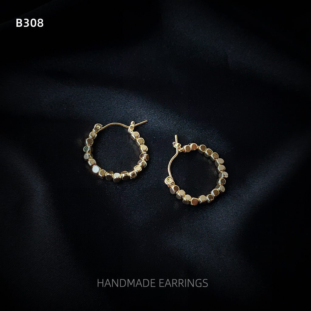 Of Broken Sier Simple Round Circle Ear Earrings