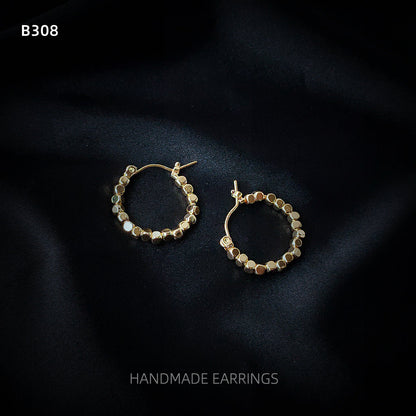 Of Broken Sier Simple Round Circle Ear Earrings