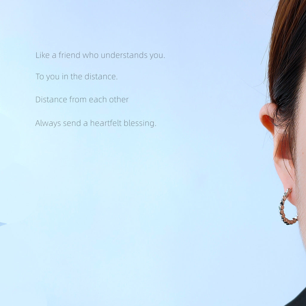 Of Broken Sier Simple Round Circle Ear Earrings