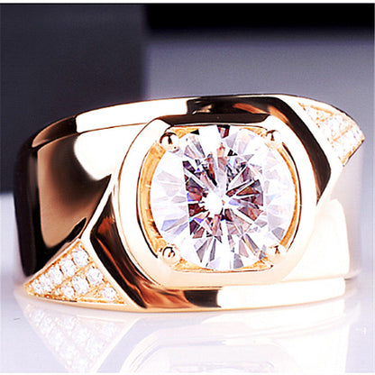 Men's Fashion Side Symmetry Personality Micro Inlaid Domineering Rings