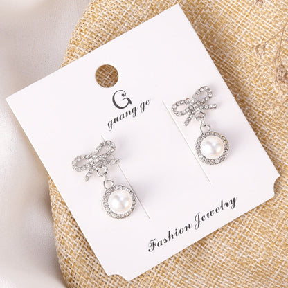 Women's Korean Imitation Sier Glaze Flowers Graceful Earrings