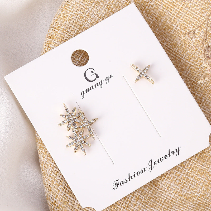 Women's Korean Imitation Sier Glaze Flowers Graceful Earrings