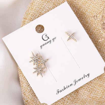 Women's Korean Imitation Sier Glaze Flowers Graceful Earrings