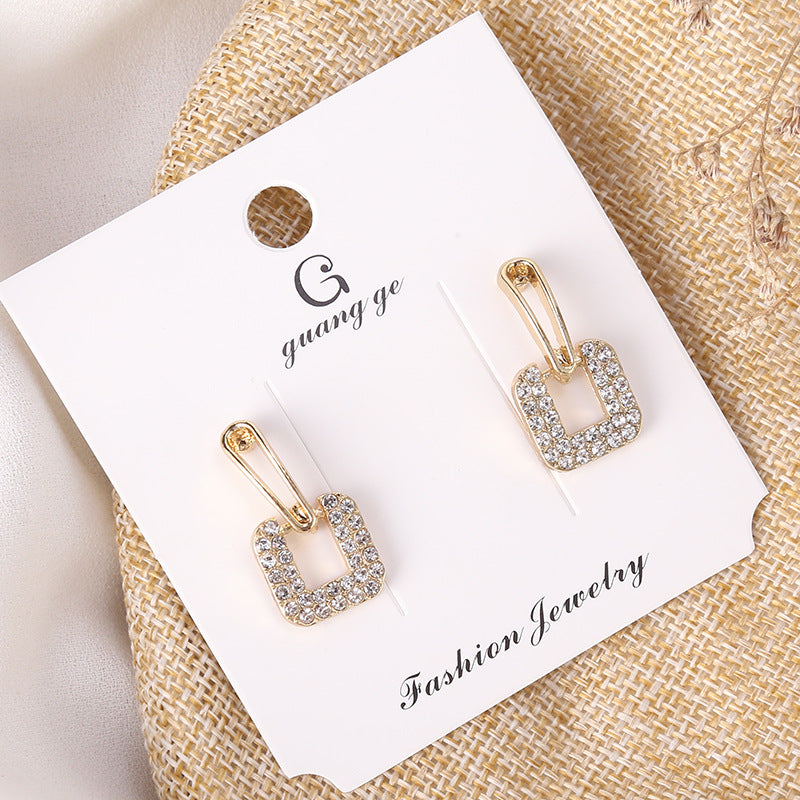 Women's Korean Imitation Sier Glaze Flowers Graceful Earrings