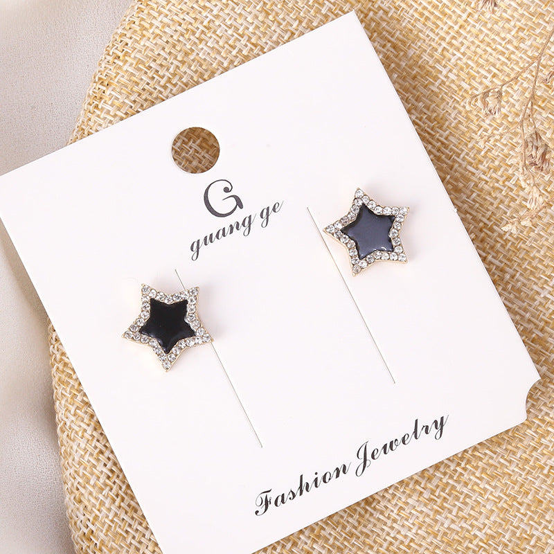 Women's Korean Imitation Sier Glaze Flowers Graceful Earrings