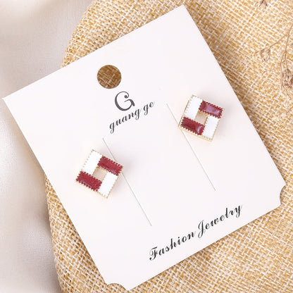 Women's Korean Imitation Sier Glaze Flowers Graceful Earrings