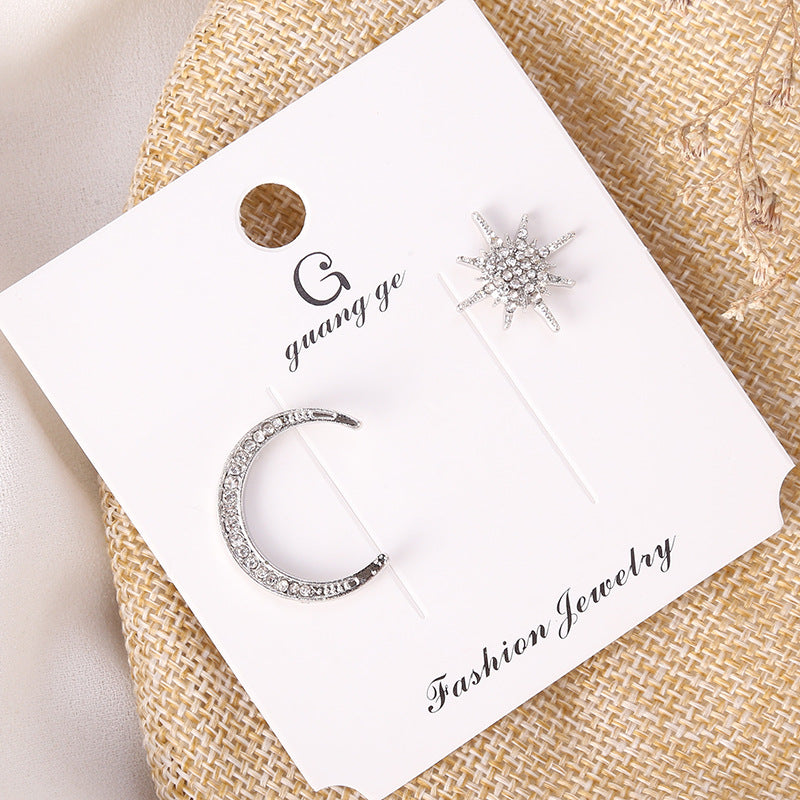 Women's Korean Imitation Sier Glaze Flowers Graceful Earrings