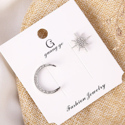 Women's Korean Imitation Sier Glaze Flowers Graceful Earrings