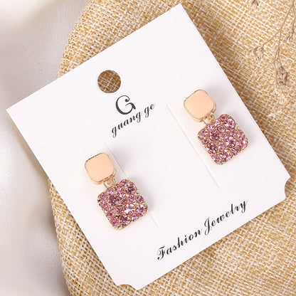 Women's Korean Imitation Sier Glaze Flowers Graceful Earrings