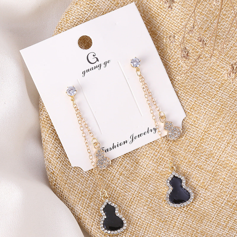 Women's Korean Imitation Sier Glaze Flowers Graceful Earrings