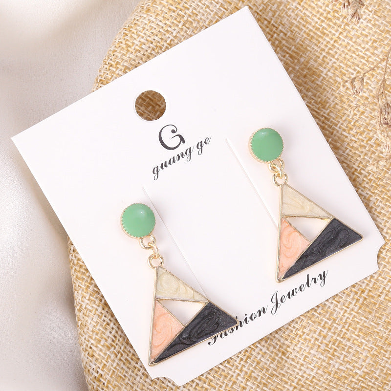 Women's Korean Imitation Sier Glaze Flowers Graceful Earrings