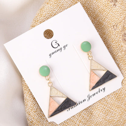 Women's Korean Imitation Sier Glaze Flowers Graceful Earrings