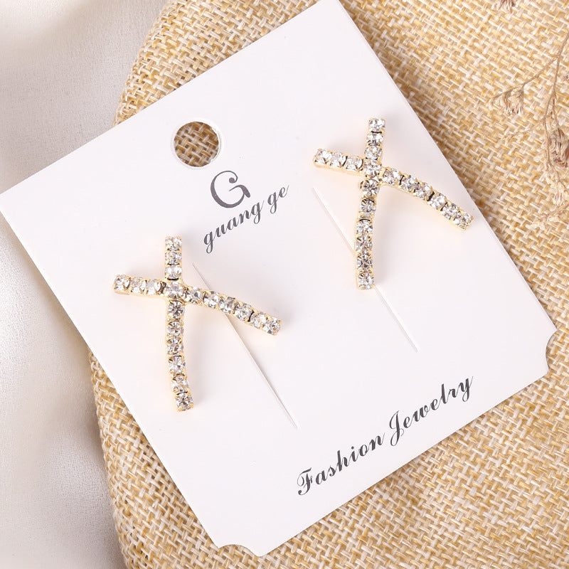 Women's Korean Imitation Sier Glaze Flowers Graceful Earrings