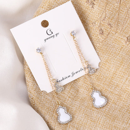 Women's Korean Imitation Sier Glaze Flowers Graceful Earrings