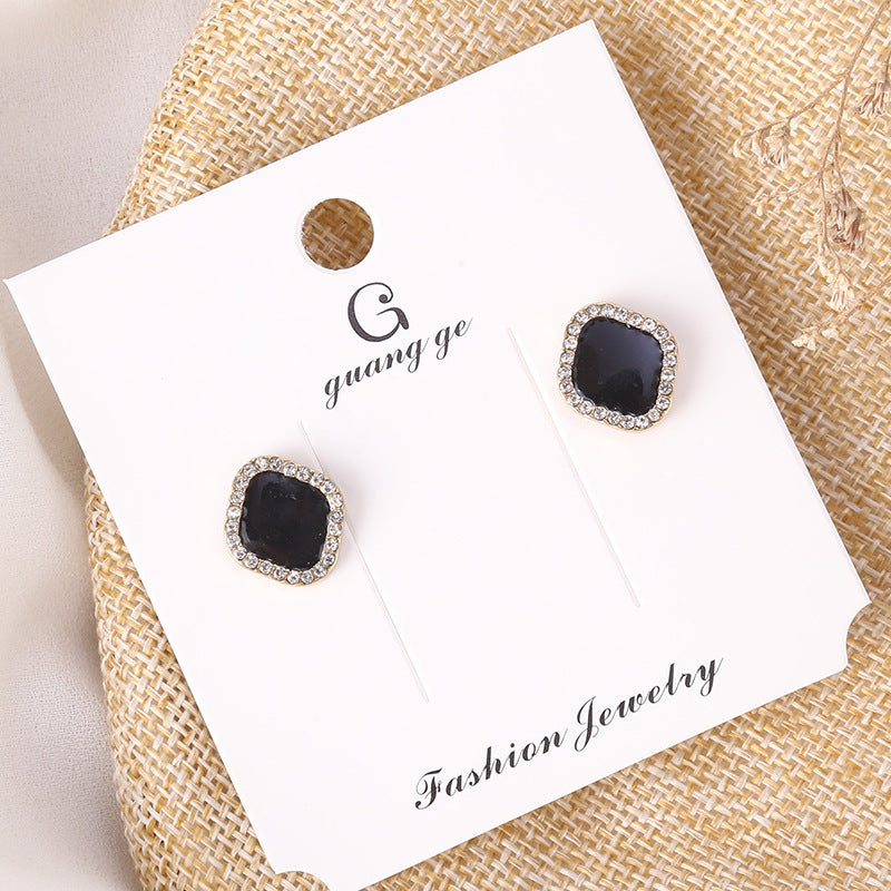 Women's Korean Imitation Sier Glaze Flowers Graceful Earrings