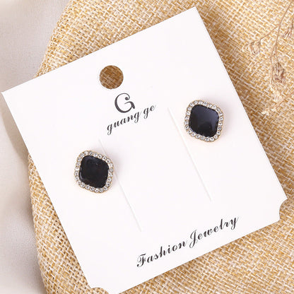 Women's Korean Imitation Sier Glaze Flowers Graceful Earrings