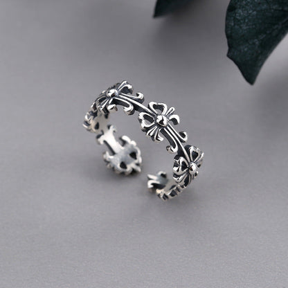 Sterling Sier Marcasite Retro Elegant Flower Rings