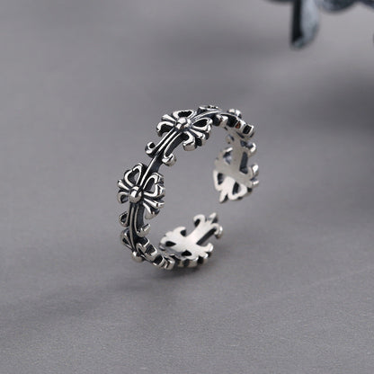 Sterling Sier Marcasite Retro Elegant Flower Rings