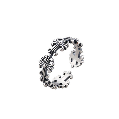 Sterling Sier Marcasite Retro Elegant Flower Rings