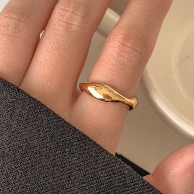 Women's Simple Gold And Sier Color Retro Rings