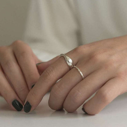 Women's Simple Gold And Sier Color Retro Rings