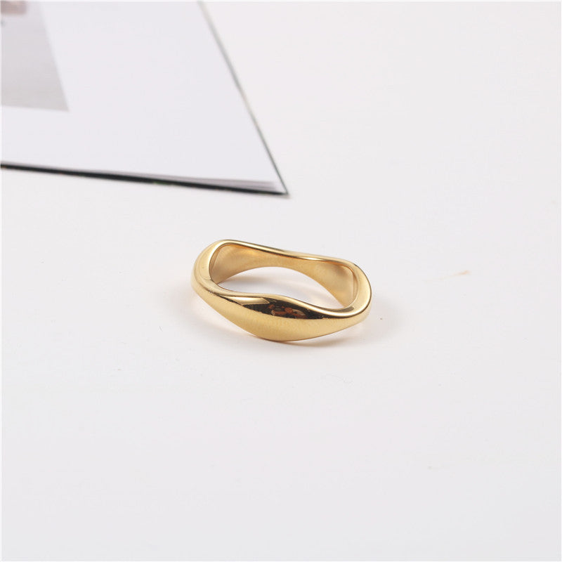 Women's Simple Gold And Sier Color Retro Rings