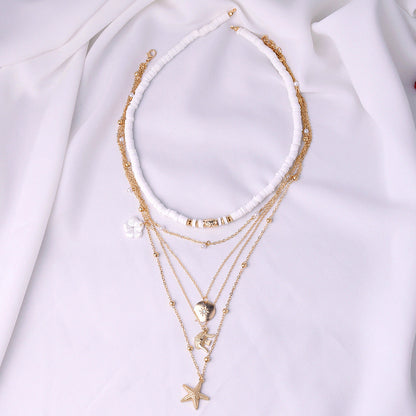 Clay Round Elephant Clavicle Chain Small Flower Starfish Necklaces