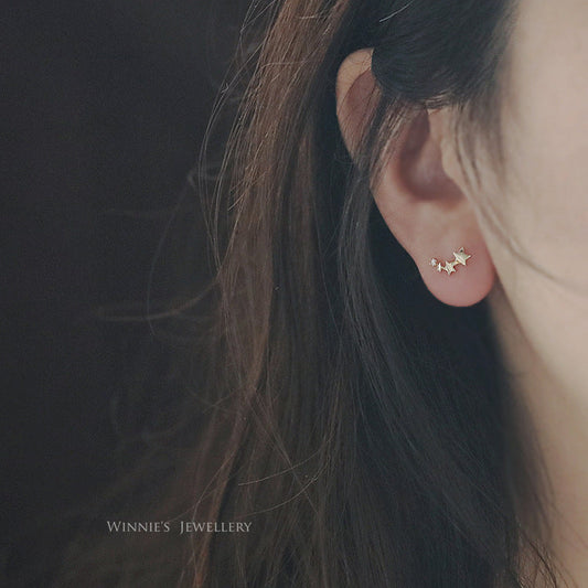 Gold Plated Meteor Gradient Shape Fashion Earrings