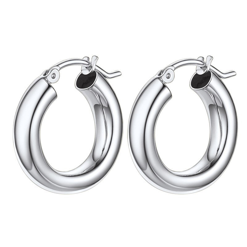 Women's Korean Style Geometric Semi-circle Glossy U-shaped Rings