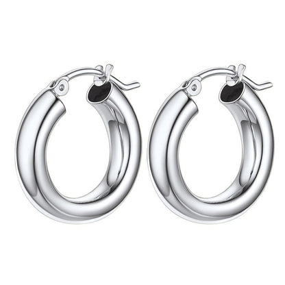 Women's Korean Style Geometric Semi-circle Glossy U-shaped Rings