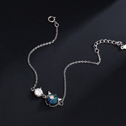 Sier Blue Little Devil Fashion Simple Bracelets