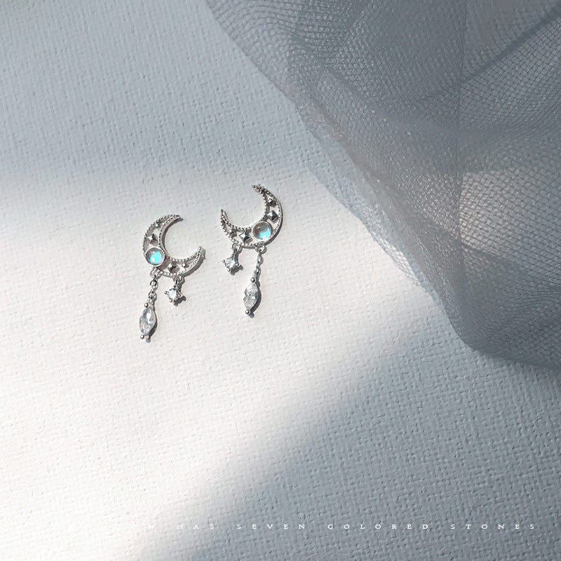 Moon Tassel Fresh Sweet And Simple Earrings